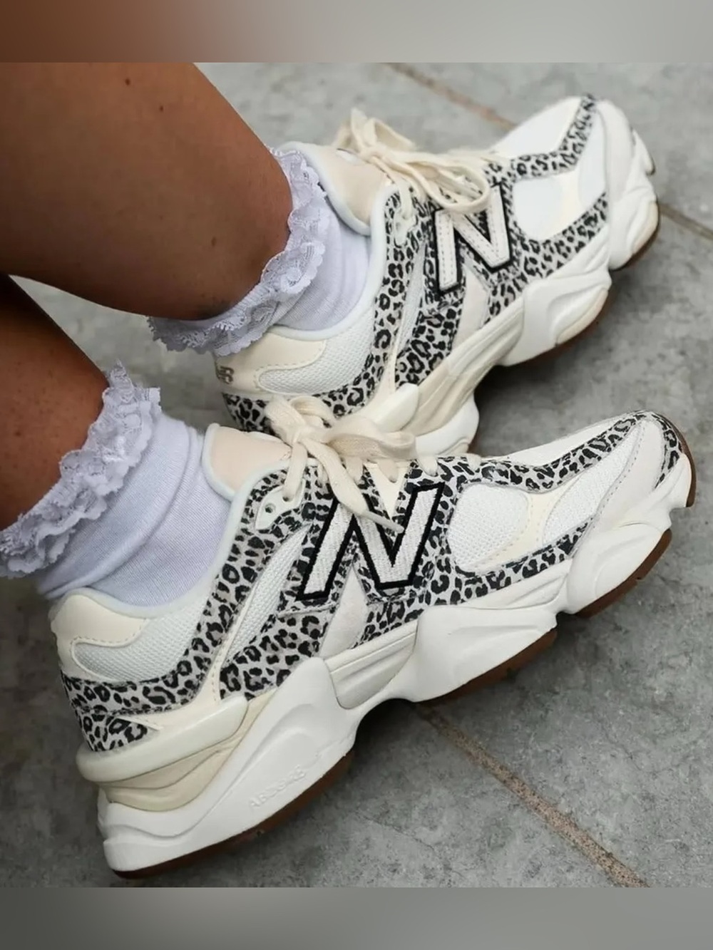 . New Balance 9060 ASOS Exclusive Women’s Leopard Print & Beige Running Sneakers - Picture 4 of 10